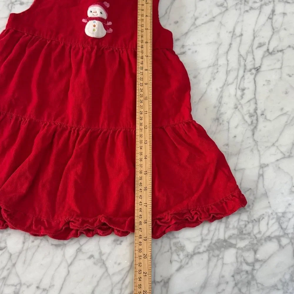 Christmas Gymboree Tiered Corduroy Cotton Snowman Toddler‎ Dress Size 3T